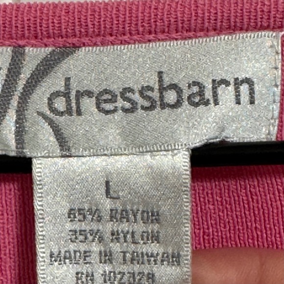 Dressbarn Large Pink V-Neck 3/4 Sleeve Knit Sweater Soft Office Chic - Picture 7 of 8